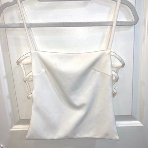 White Trendy Top with No Sides